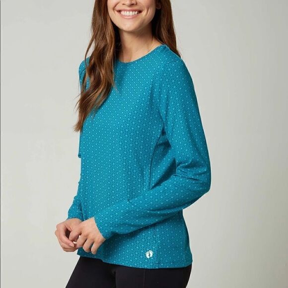 HANG TEN Ladies Long Sleeve Rash Guard Swim Shirt Zip Side Pocket and UPF 50+ - Picture 4 of 16